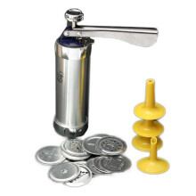 Stainless Steel Non-Stick Cookie Press Set Include 22 Shapes & 4 Decorating Tips