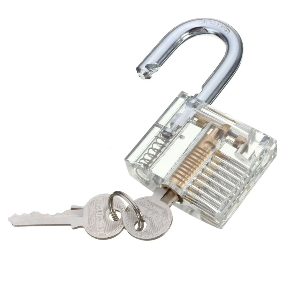 Transparent Cutaway Inside View Of Practice Padlock Lock Locksmith Trainer Skill Pick With Two Keys 702380267805