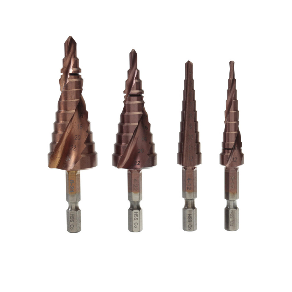 Hss Triangle Shank Step Drill Bit Hole Cutter 3-12/4-12/4-22/6-24Mm 6901251143895