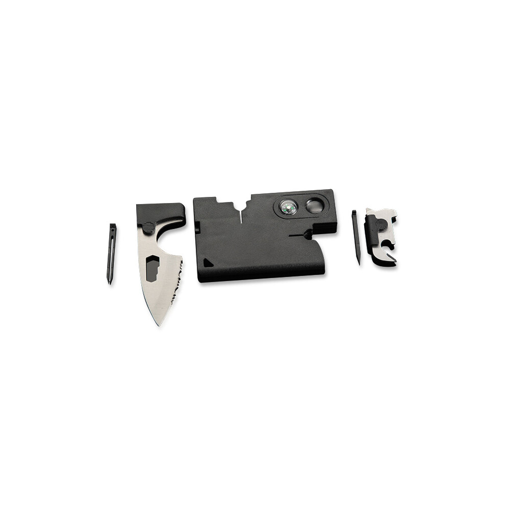 10-In-1 Multi Credit Card Serrated Companion Tools With Compass Magnifying Screwdriver Tweezer