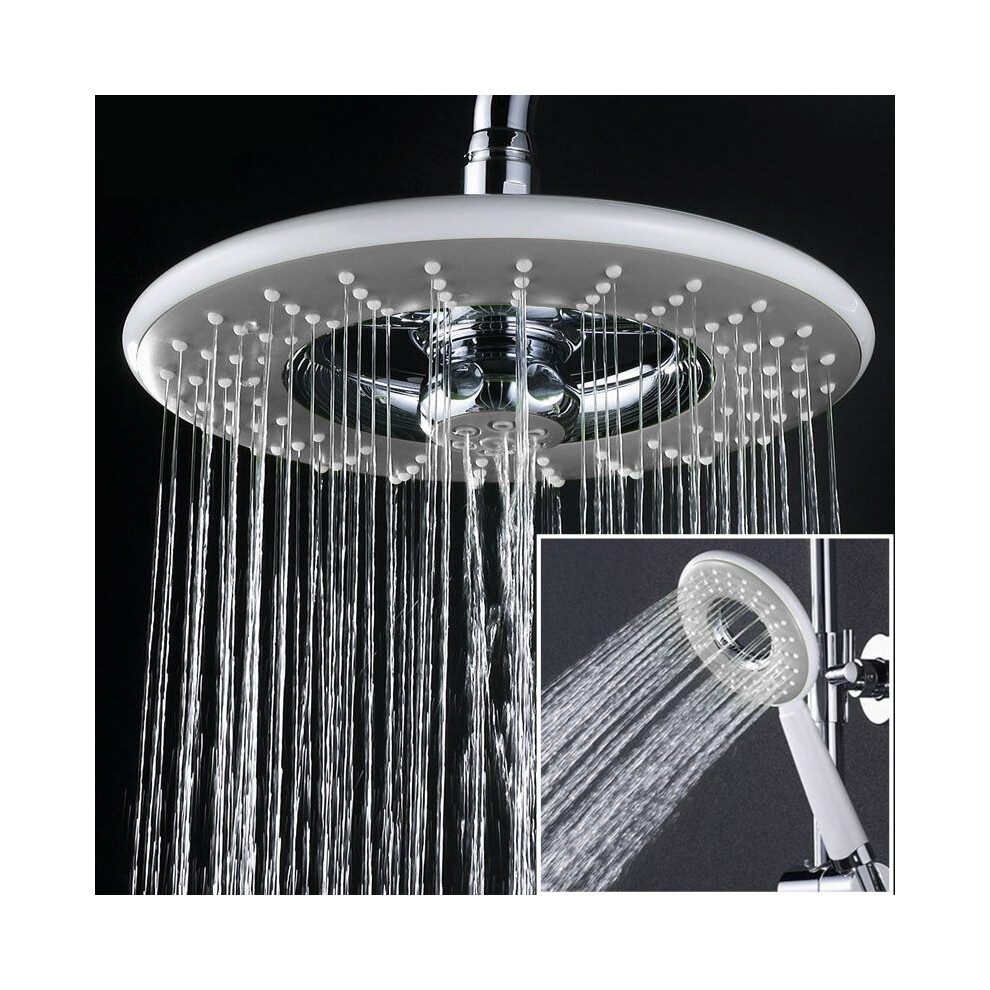 Bathroom Abs Water Saving Round Rainfall Top Shower Set With Hand Held Shower Head 798896332427