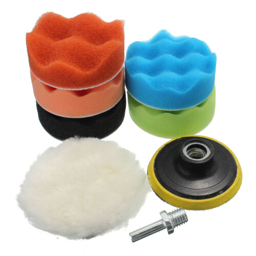Drillpro 7pcs 3/5/6/7 Inch Sponge Polishing Waxing Buffing Pads Kit for Car polisher 1