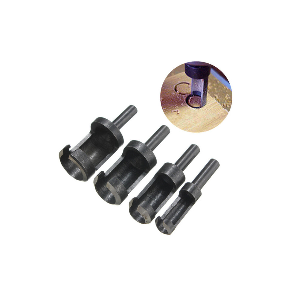 4Pcs 6Mm/10Mm/13Mm/16Mm Woodworking Tenon Plug Cutters Wood Plug Hole Cutter Drill 808948075612