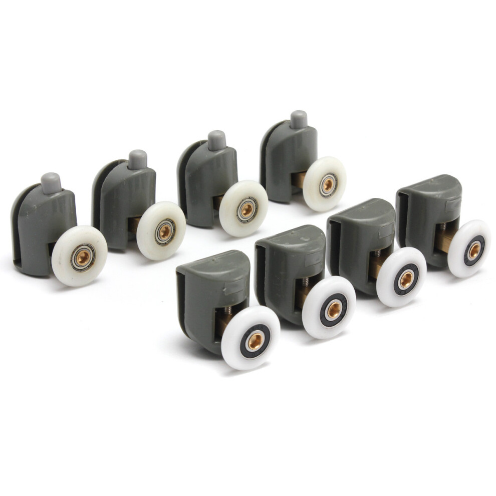 8Pcs Upper And Bottom Shower Door Rollers Runners Set Replacement Parts Glass Wheels Pulleys Guides 763429222599