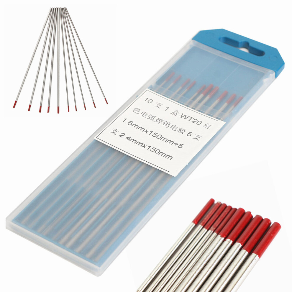 10Pcs 2 Percent Thoriated Wt20 Tig Tungsten Electrode Assorted 650181104174