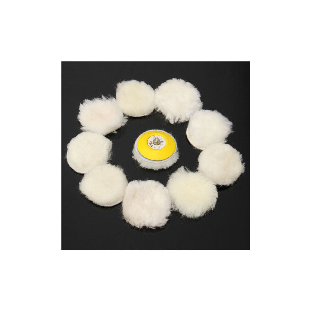 11Pcs 3 Inch Woolen Polishing Pad And Buffing Pad Set For Car Polisher 191466473160