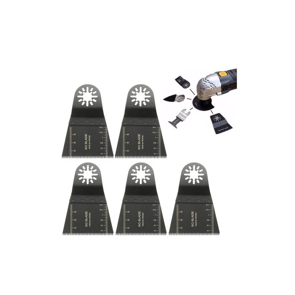 5pcs 65mm High Carbon Steel E-cut Long Teeth Saw Blade Oscillating Multitool