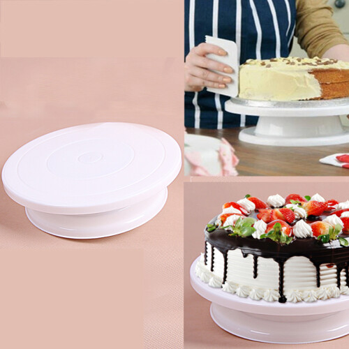 DIY Cake Pan Decorating Turntable Rotating Revolving Round Shaped Kitchen Display Stand Baking Tools 1