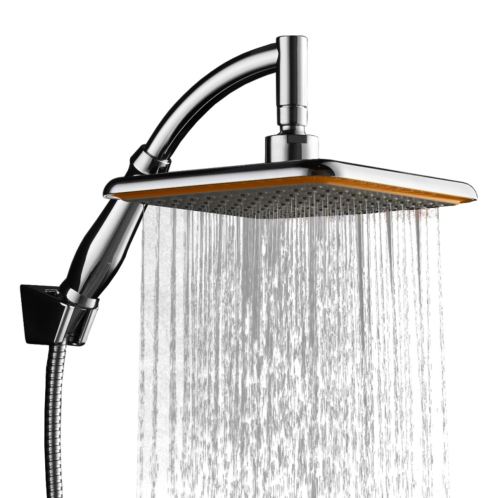 9 Inch Square Thin Rotatable Top Rain Shower Head Stainless Steel Water Saving Pressure Sprayer 6908251371075