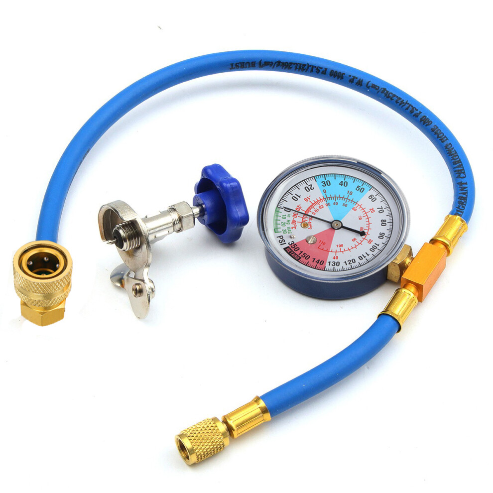 250Psi Recharge Measuring Hose Gauge Valve Refrigerant Pipe R134a R12 R22 Blue 919210729116
