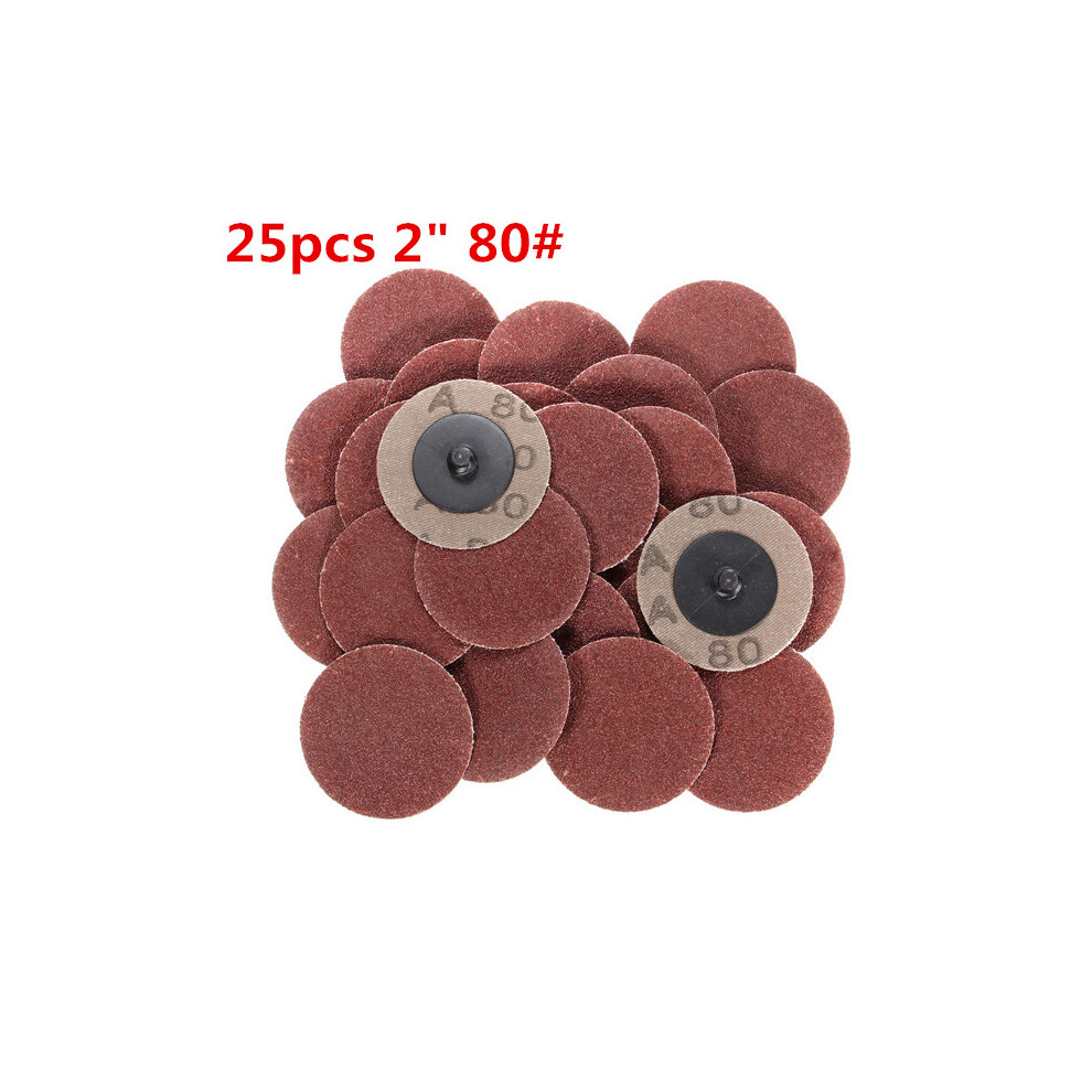 25pcs 2 Inch 80 Grit Roll Lock Sanding Discs R-Type Abrasive Sanding Pads