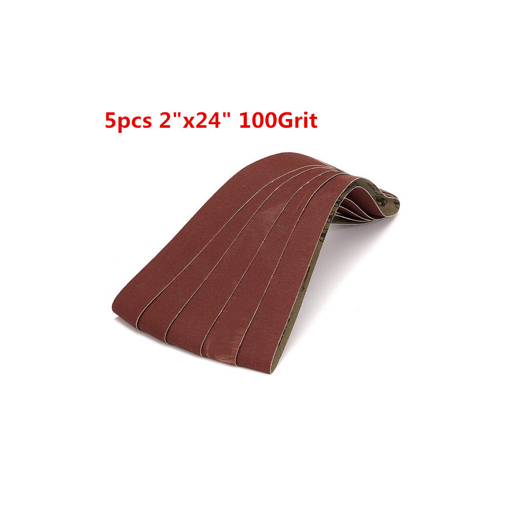 5Pcs 5X106cm 100 Grit Alumina Sanding Belts Self Sharpening Oxide Abrasive Strips 649490719148
