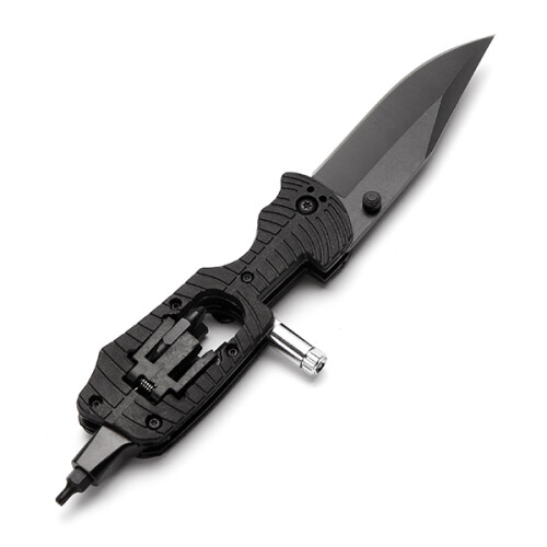 Multifunctional Tools Folding Outdoor Camping Survival Rescue Tool with LED Emergency Lamp