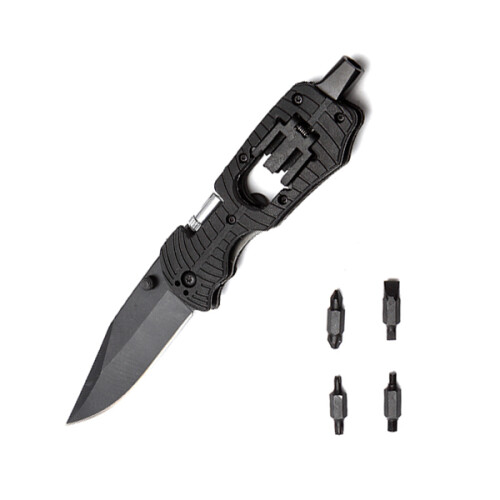 Multifunctional Tools Folding Outdoor Camping Survival Rescue Tool with LED Emergency Lamp 1