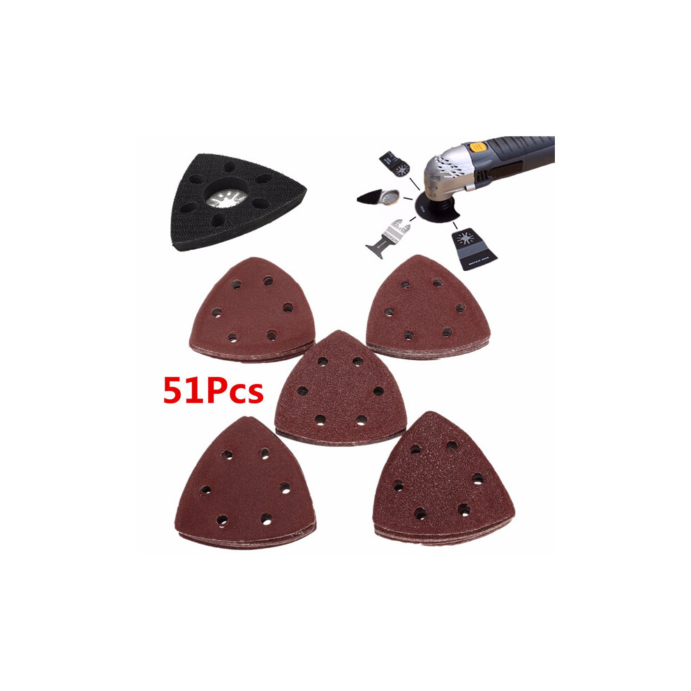 51Pcs 60-240 Grit Sanding Paper With Sanding Disc For Bosch Fein 756681666850