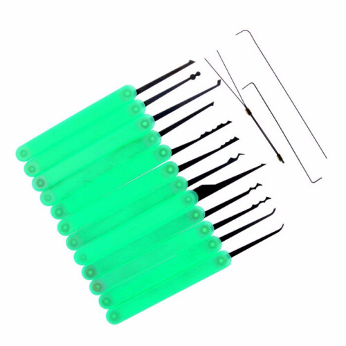 Green 12pcs Unlocking Lock Pick Set Key Extractor Tool Lock Pick Tools 2