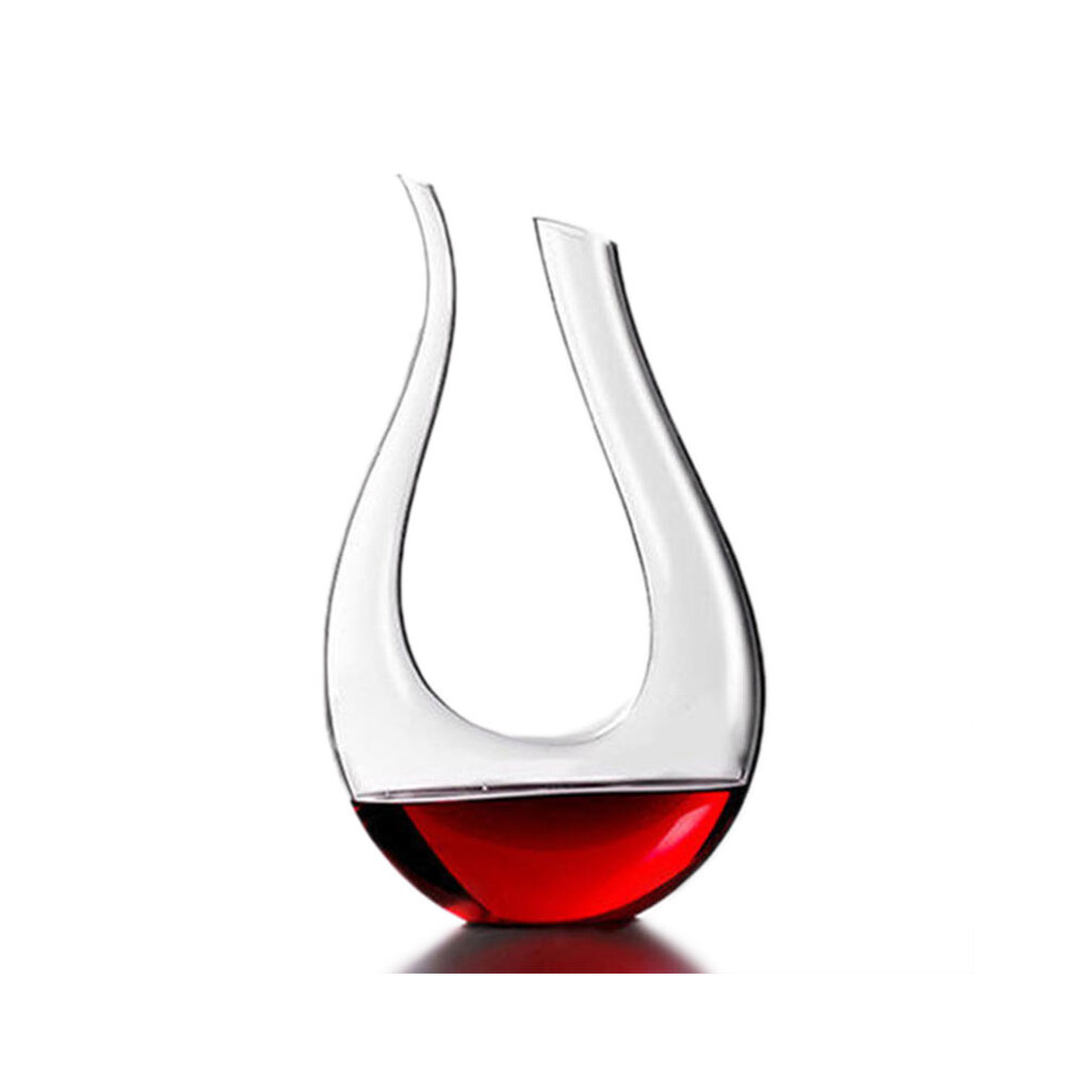 1200ml Luxurious Crystal Glass U-Shaped Lyre Wine Decanter Aerator Lead-Free Carafe for Red Wine