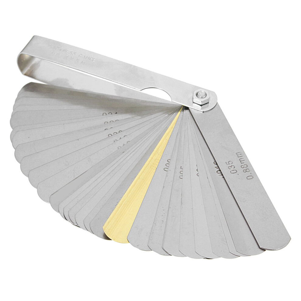 0.02-1.00Mm 32 Blade Metric Master Feeler Gauge Metric Feeler Gauge Gap Thickness Measurement Tool 4894462107713
