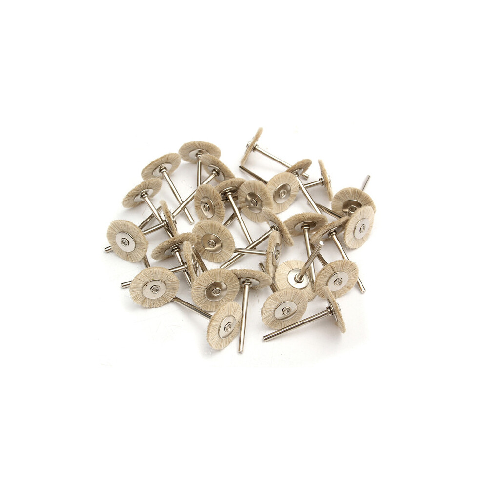 30Pcs Soft White Goat Hair Polishing Wheel Brushes Set 600161069757