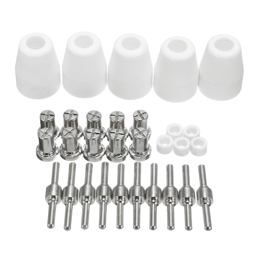 30Pcs Lg-40 Pt-31 Plasma Cutter Torch Consumables Extended Nickel-Plated Cut-50 738470719046