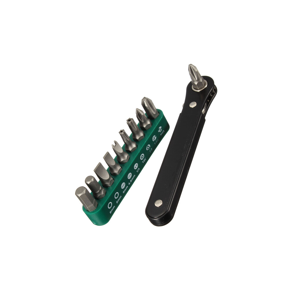 10 In 1 Alloy Steel Multifunction Ratchet Screwdriver Set Repairtoolkits 791177536644