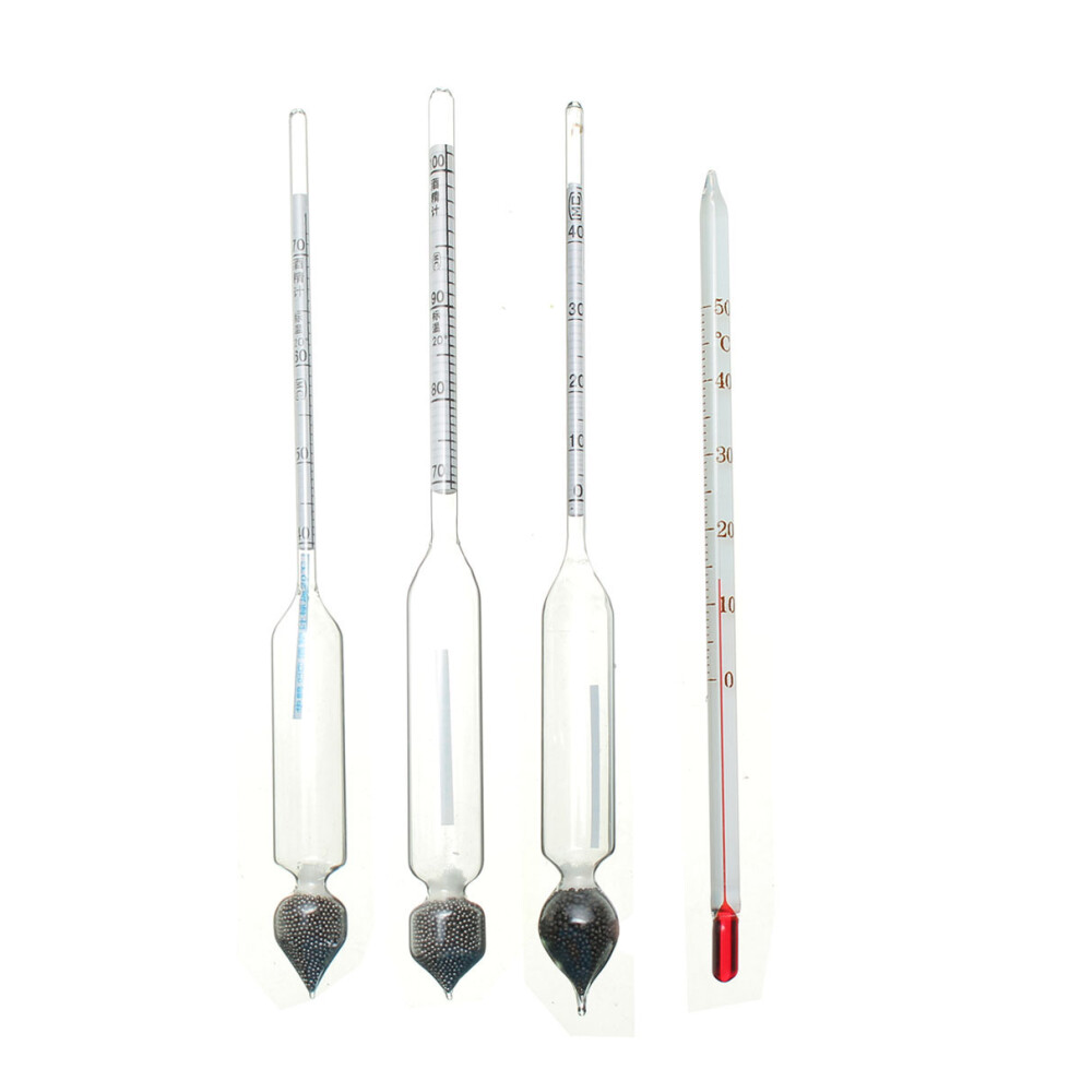 3Pcs Wine Making Hygrometer Alcohol Meter Tester Thermometer Measure Test 0-100% 0-40 40-70 70-100