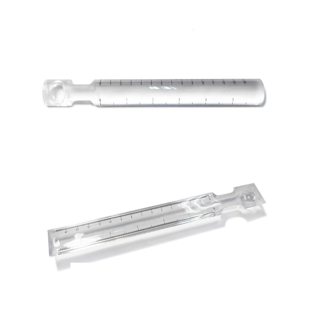 MG19161 Pocket 2X Magnifier Paperweight Magnifying Glass with Measuring Scale
