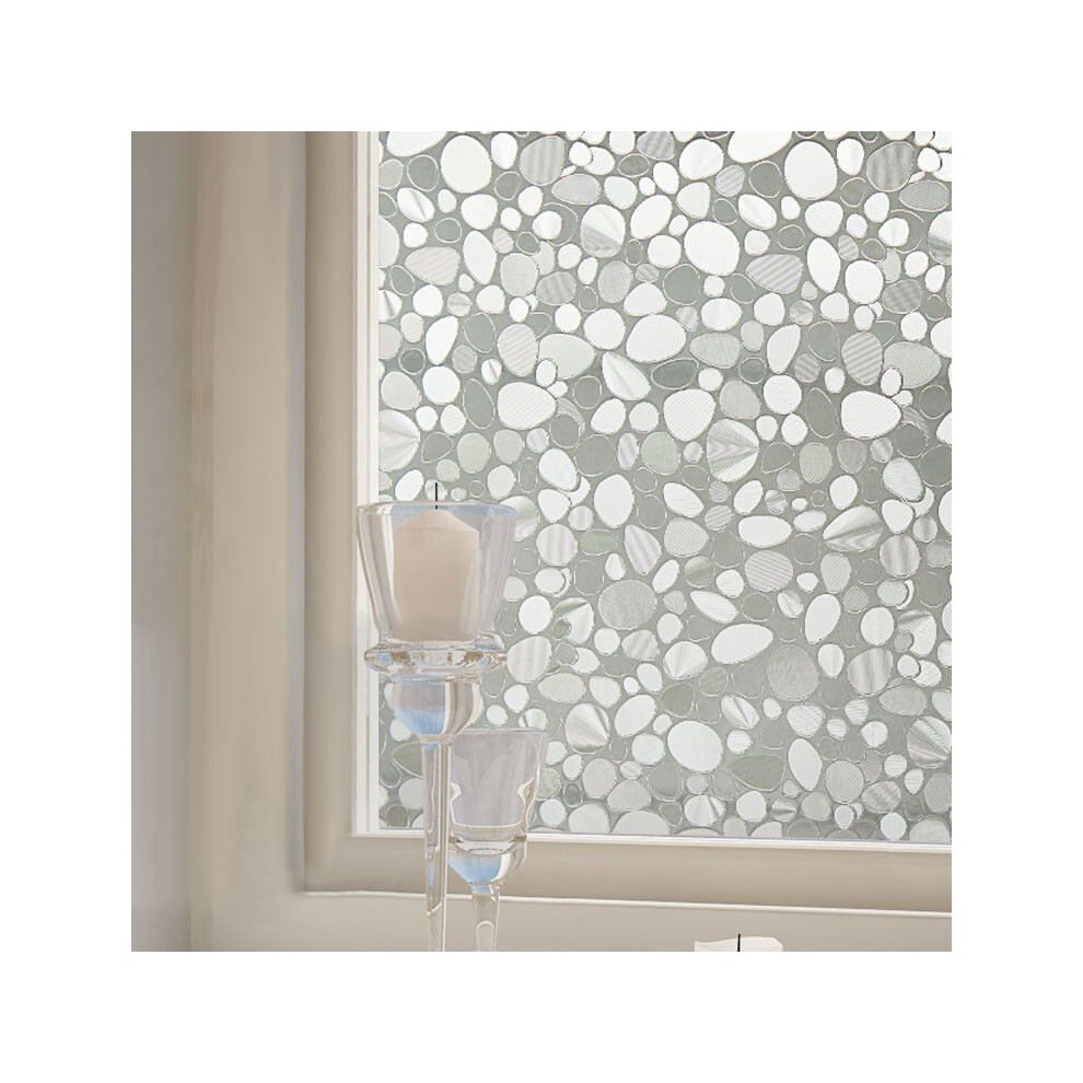 40cmX200cm Modern Flower Pattern Glass Stickers Bathroom Balcony Sliding Door Frosted Glass 3D Stick