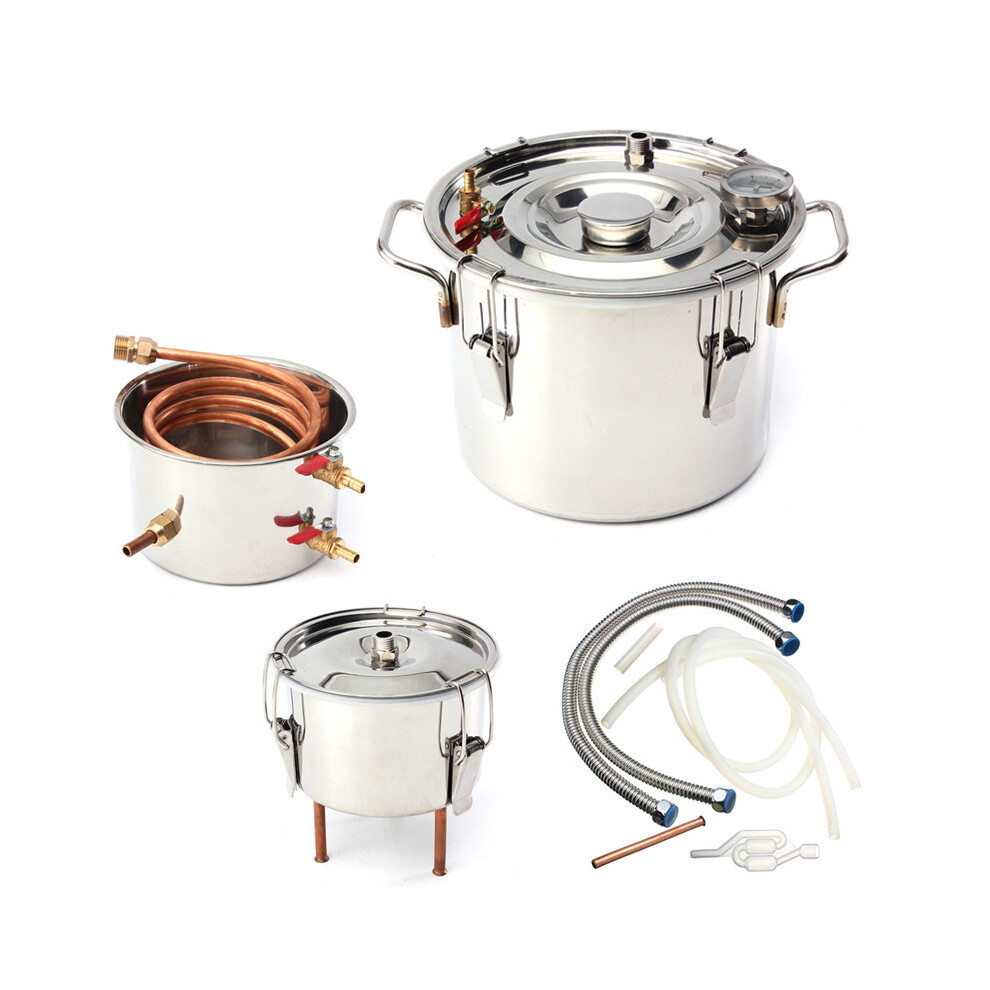 10L 2Gal Home DIY Alcohol Distiller Moonshine Ethanol Copper Still Stainless Kit Still Stainless Brewing Equipment