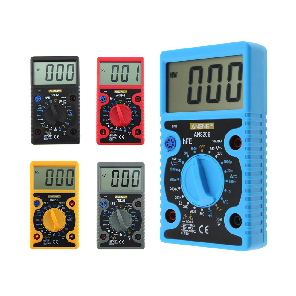Aneng An8206 Digital Multimeter Ampere Voltage Ohm Tester Buzzer Square Wave Output With Probes 6900233060649
