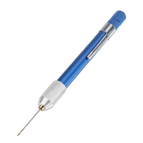 Mini 0.3-1.0mm Clamping Hand Drill with Keyless Chuck 20Pcs Twist Drill Bits 2