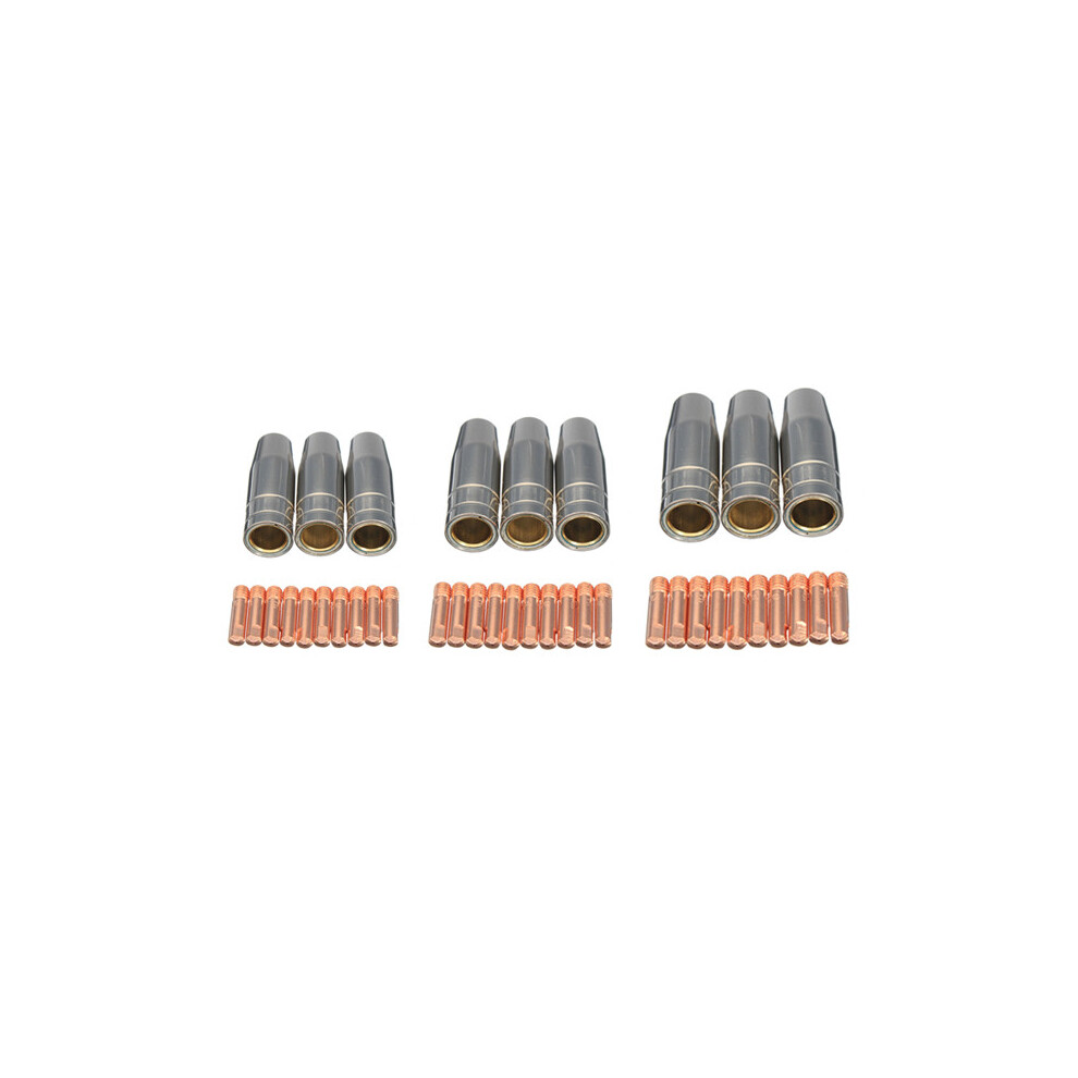 13Pcs 15Ak 0.6Mm/0.8Mm/1.0Mm Mig Welding Torch Shroud Nozzle Tip Kit 6036131276650