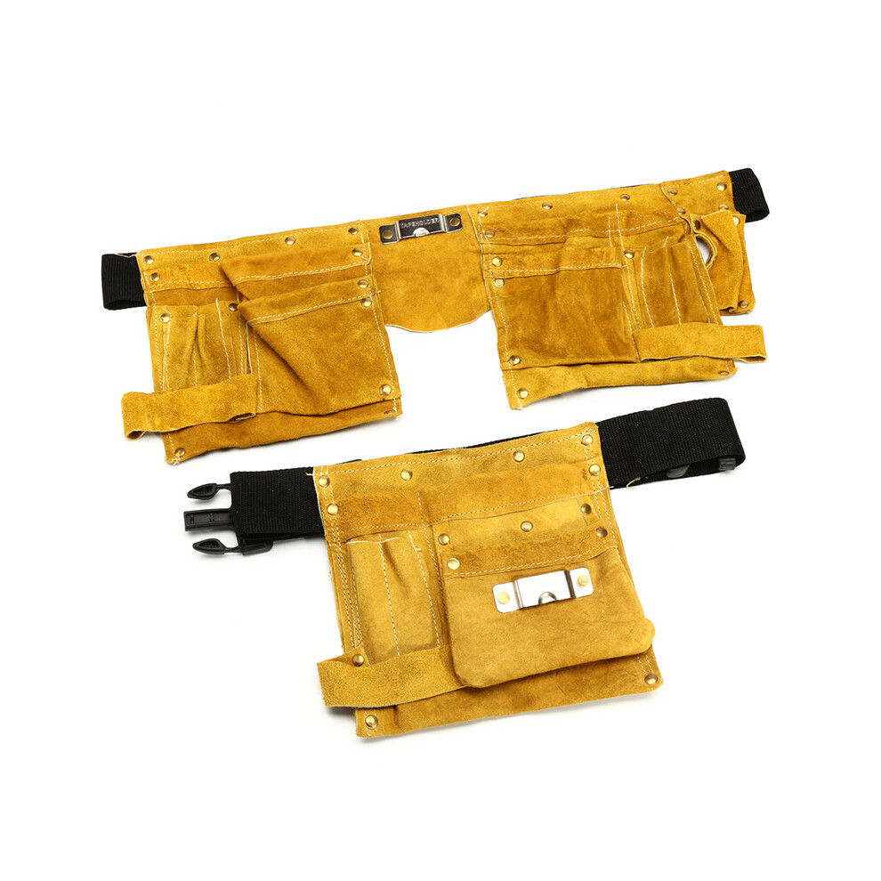 Leather Electrician Tool Waist Bag 8/14 Pockets Carpenter Electrician Tool Pouch 6900304734219