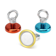 Effetool 36mm 50kg Neodymium Recovery Magnet Metal Detector Eyebolt Ring Magnet Red/Yellow/Blue