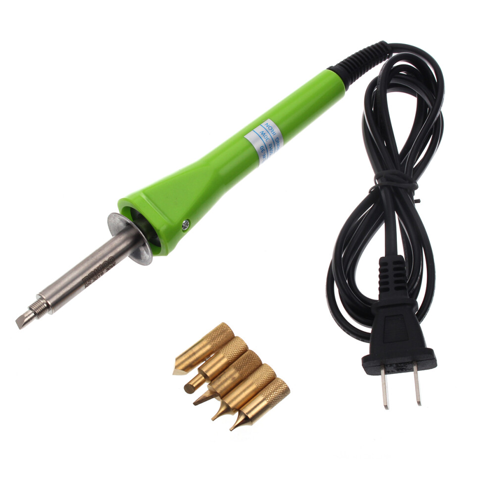 6Pcs 30W Multifunctional Crafts Wood Burning Pen Soldering Solder Iron Pencil Kit 791177506852