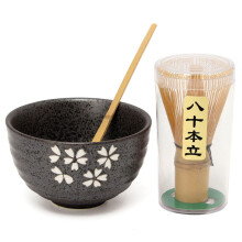 Natural Bamboo Matcha Green Tea Powder Plus Optional Whisk, Scoop, Bowl Set