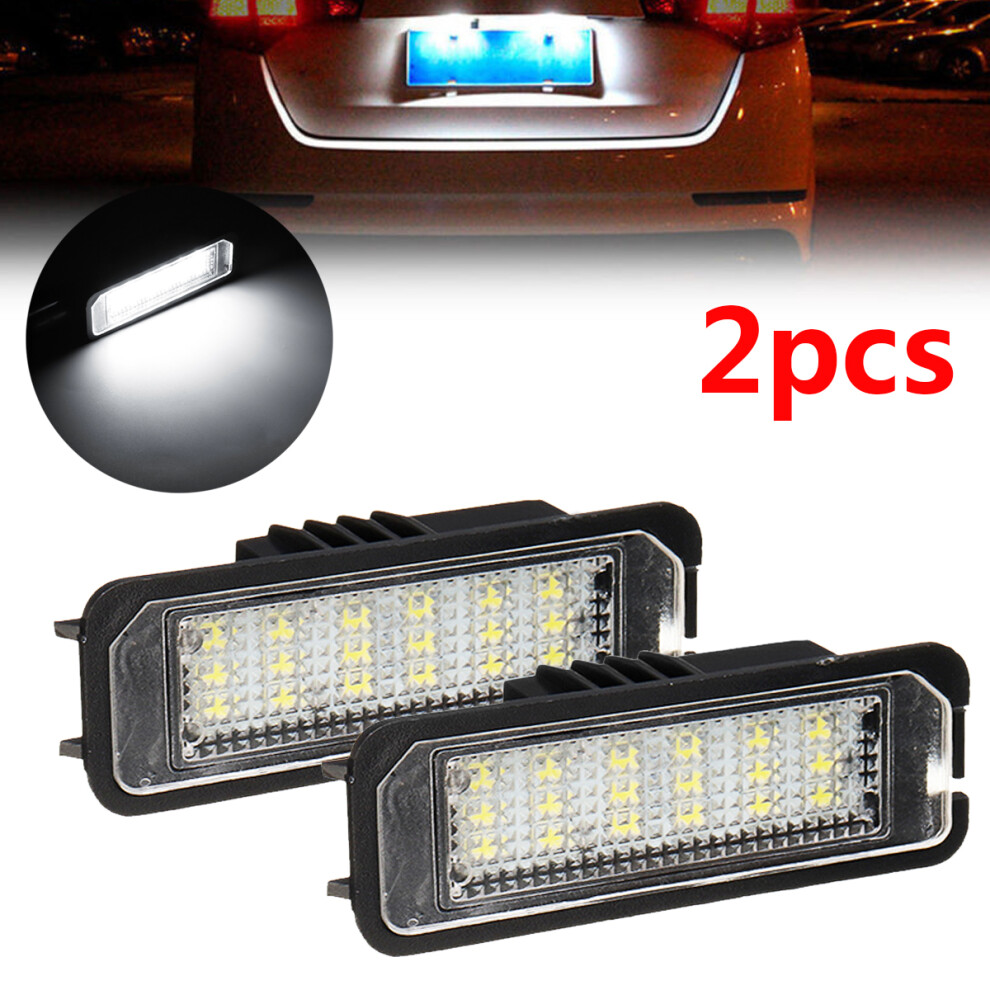 2Pcs 18 Led License Number Plate Car Lights For Vw Golf Mk4 Mk5 Mk6 Passat Lupo Polo 9N 770336661236