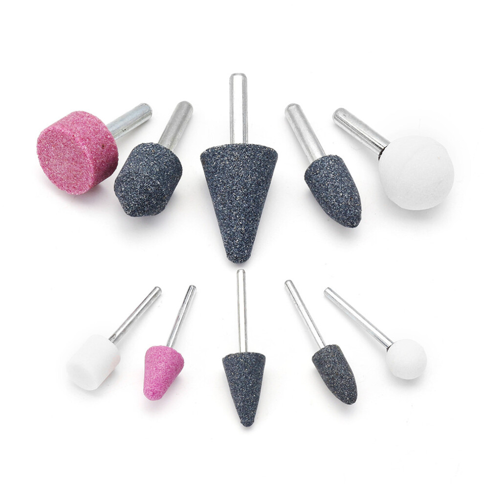 Drillpro 10Pcs Abrasive Mounted Stone Grinding Stone Head Wheel Abrasive Tool For Rotary Tool 9331587402767