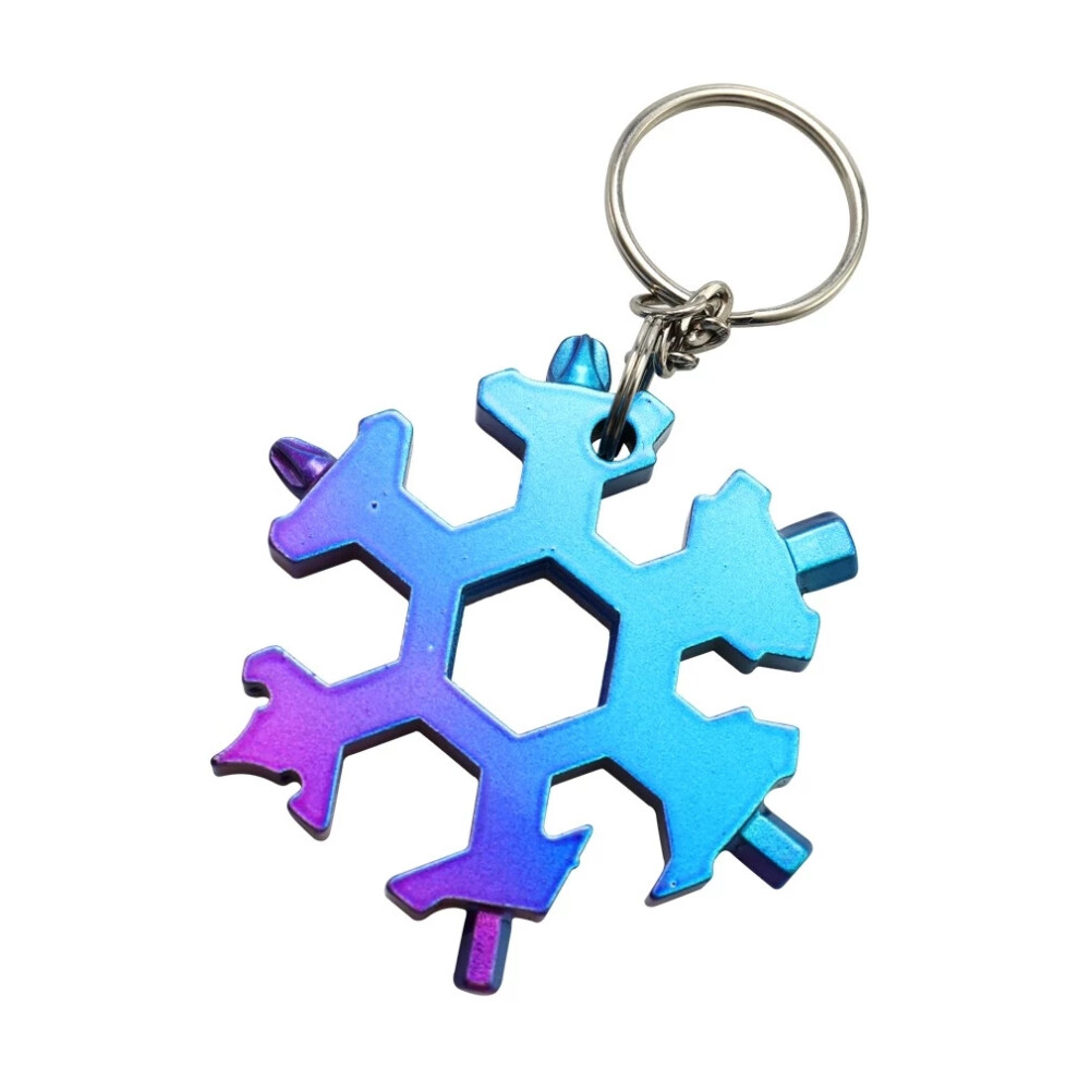 15-In-1 Stainless Multi-Function With Snowflake Shape Keychain Screwdrivers Bottle Opener Hex Wrench 791177494180