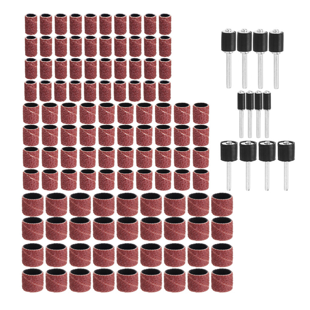 Drillpro 132Pcs 80 Grit 1/4 3/8 1/2 Inch Sanding Drum With Sanding Mandrel Rotary Tool Accessories 6900619878202
