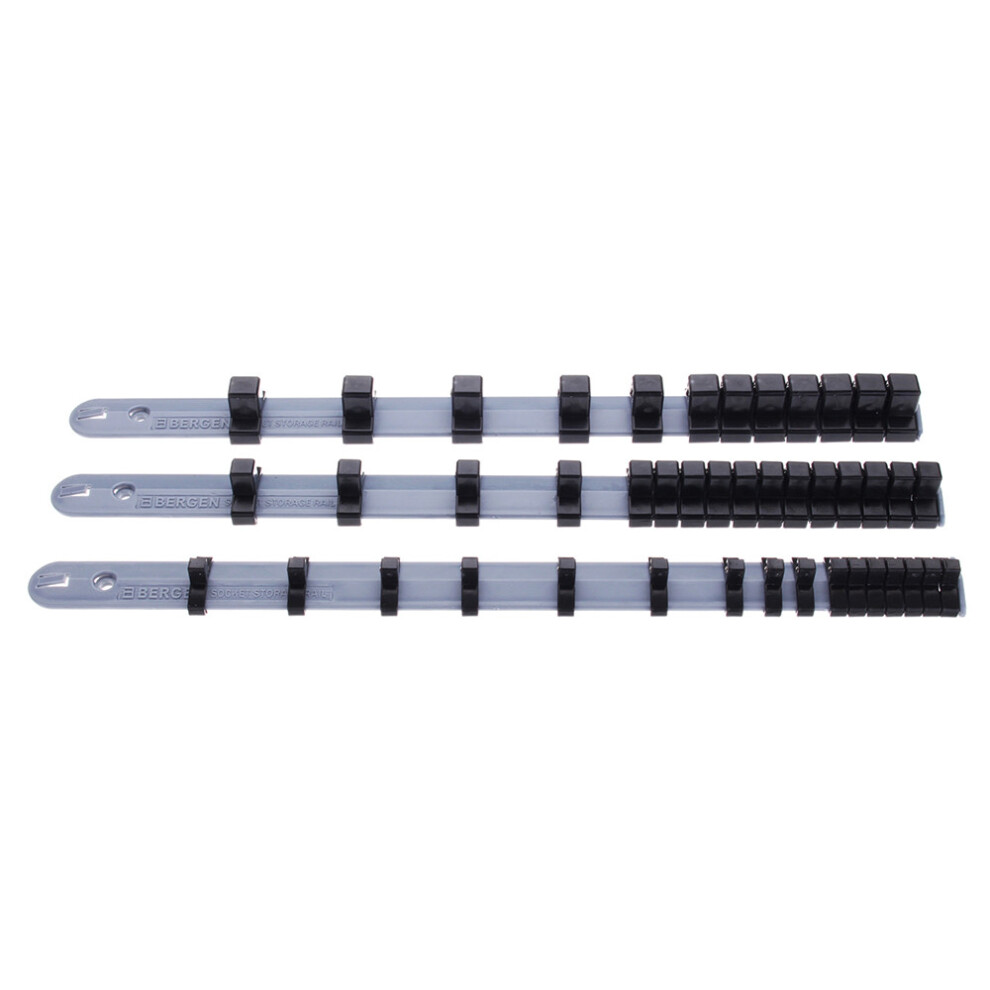 3Pcs 1/4 Inch 3/8 Inch 1/2 Inch Drive Socket Trays Holders Socket Organizer Rails Tools 631661742222