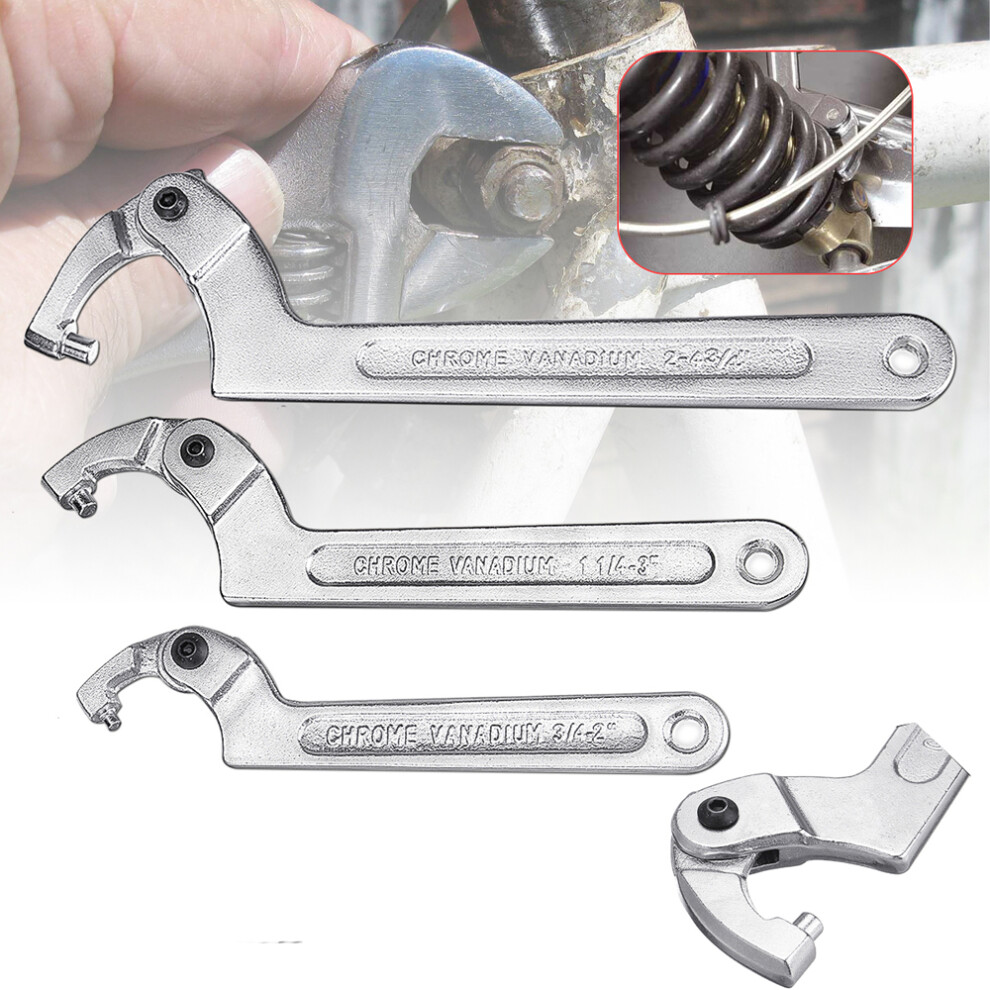 Adjustable Hook C Type Wrench Spanner Tool Nuts Bolts Hand Tool 19-51Mm 32-76Mm 51-120Mm With Scale 6900374703412