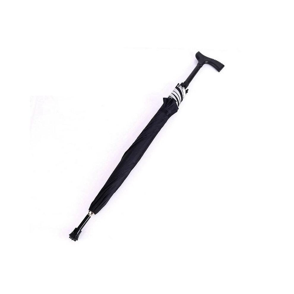 Lifting Walking Stick Umbrella Old Man Parasol Mountaineering Rain Crutch Umbrella