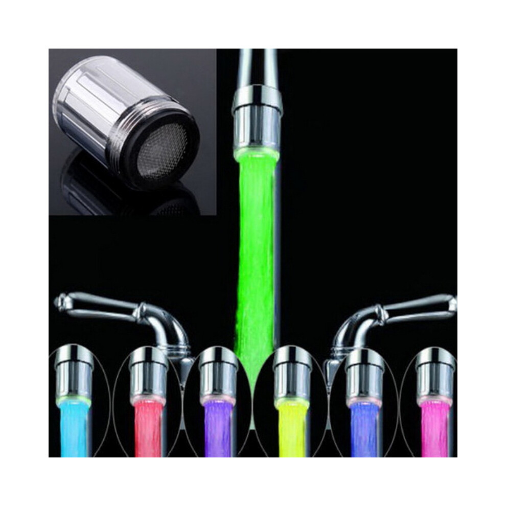 Rc-F07 Led Water Faucet Light Colorful Changing Glow Bathroom Shower Head Kitchen Tap Aerators 701599675265