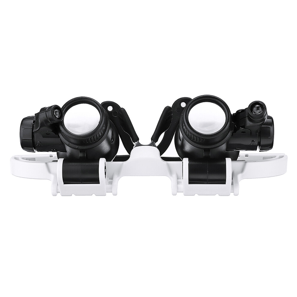 White 9892H1 8X/15X Abs Head-Mounted Magnifier Glasses Magnifying Glass