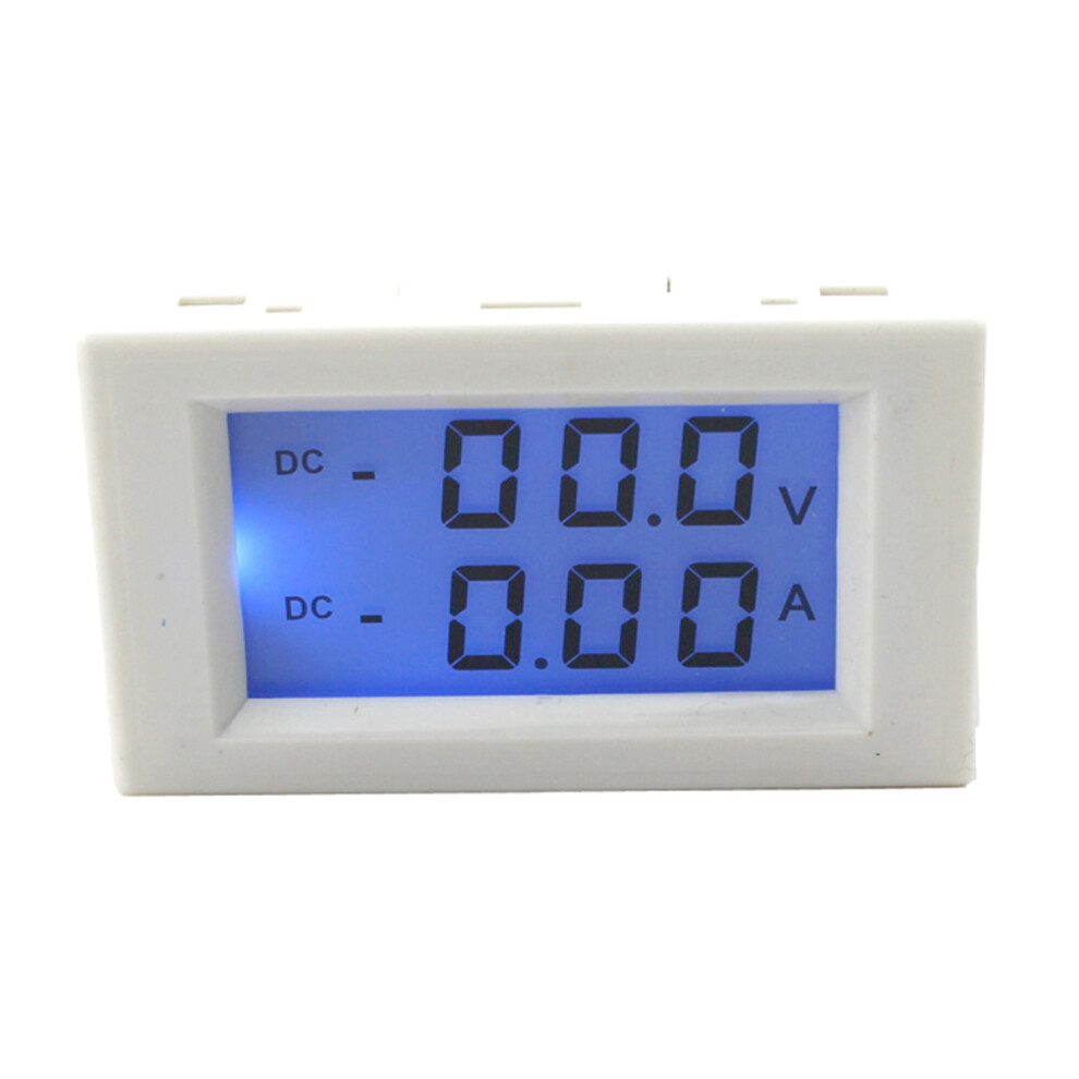 D85-3050 Dc 0-200V 10A Digital Voltmeter Ammeter Lcd Panel Volt Amp Meter Gauge White 3796736845813