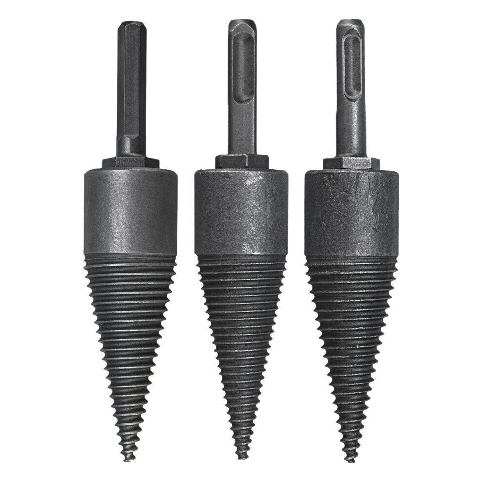 D32mm Splitter Drill Bit L150mm Log Screw Cone Steel Kindling Firewood Drill For Hand Drill 8491664614764