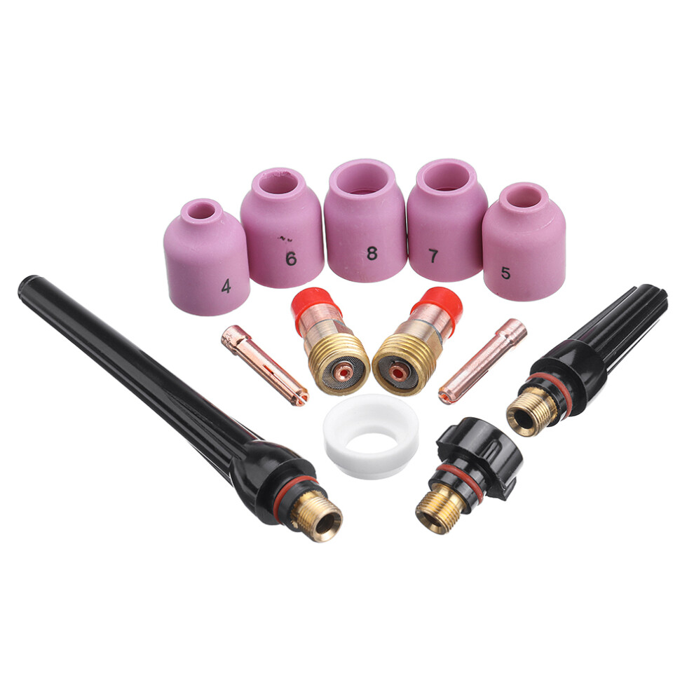 13Pcs Tig Welding Torch Accessories Nozzle Stubby Collet Gas Lens Kit For Torch 17/18/26 6901249877566