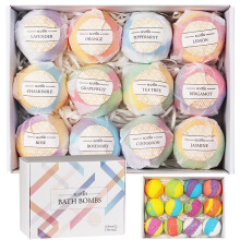 70g*12PCS Bath Salt B-ombs Balls Whitening Moisture Essential Oil Body Scrub Bath B-ombs Bath Shower Sponge