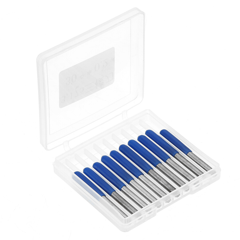 Drillpro 10Pcs 3.175Mm Shank 45 Degree 0.1/0.2/0.3Mm Tip Tungsten Steel Engraving Bit Cnc Tool 3345535822657